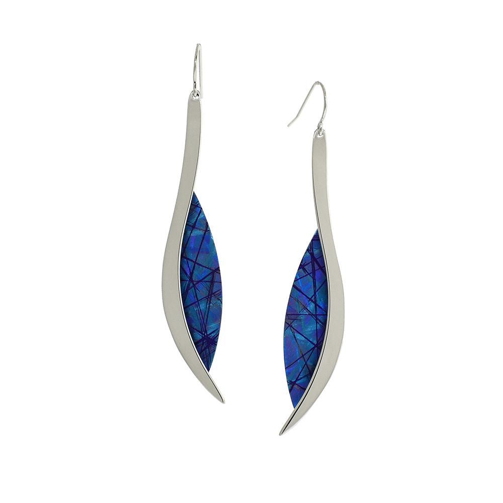 Long Blue Titanium Earrings