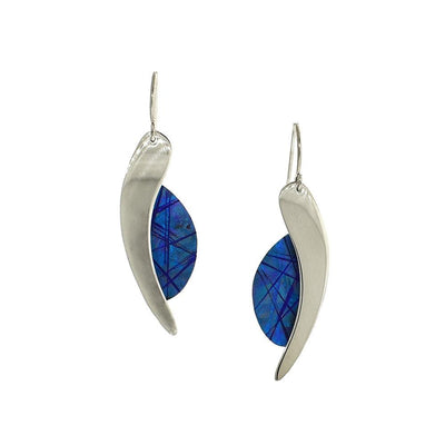 Blue Titanium Drop Earrings