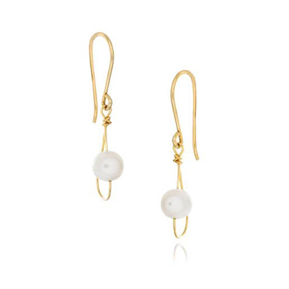 Rain White Pearl Earrings (GF)