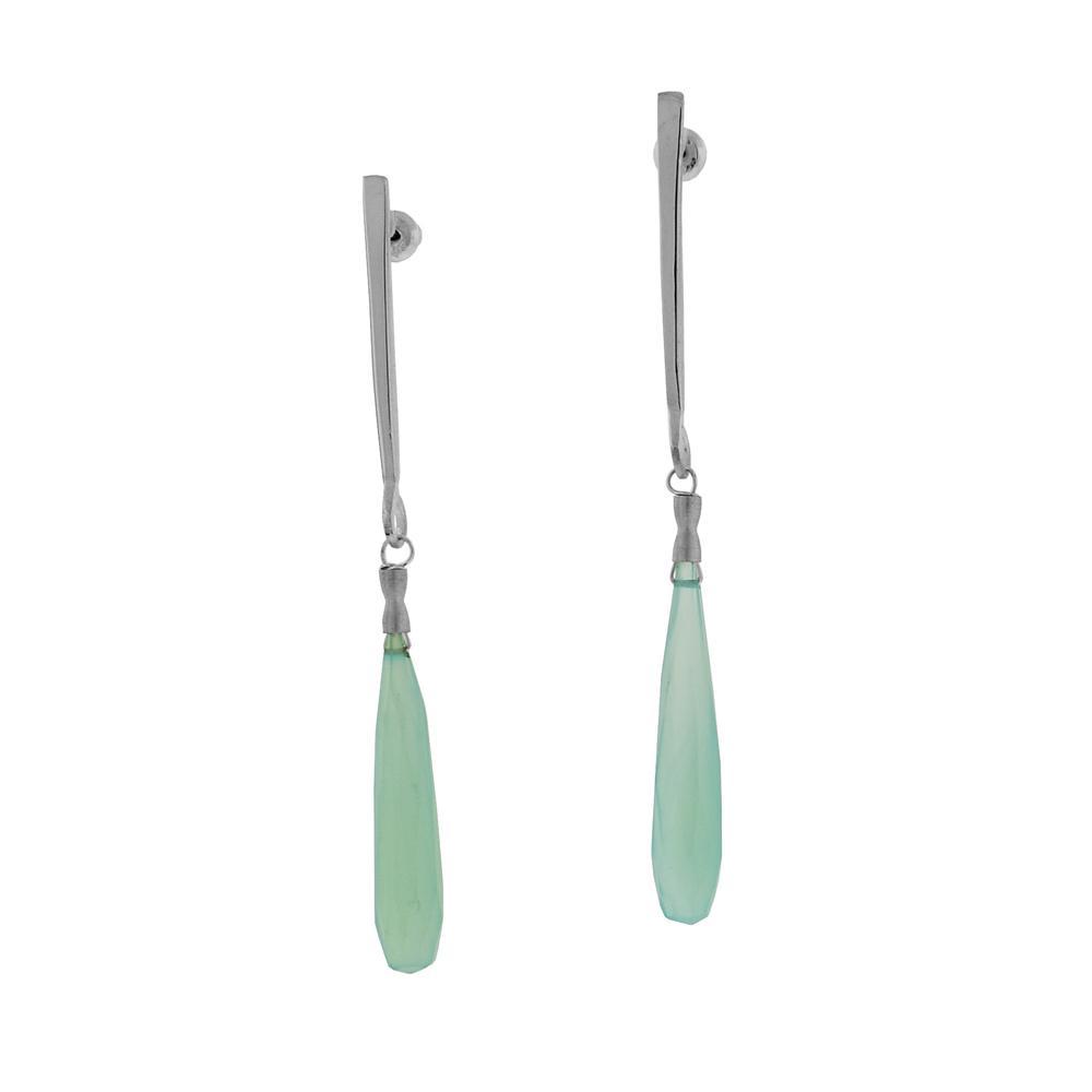 Long Chalcedony Earrings