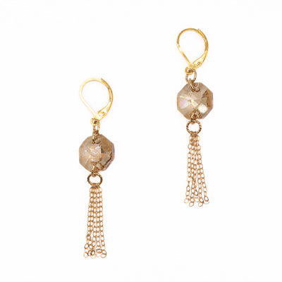 Gold Fill Swarovski Crystal Dangle Earrings hand crafted by artist Karley Smith.