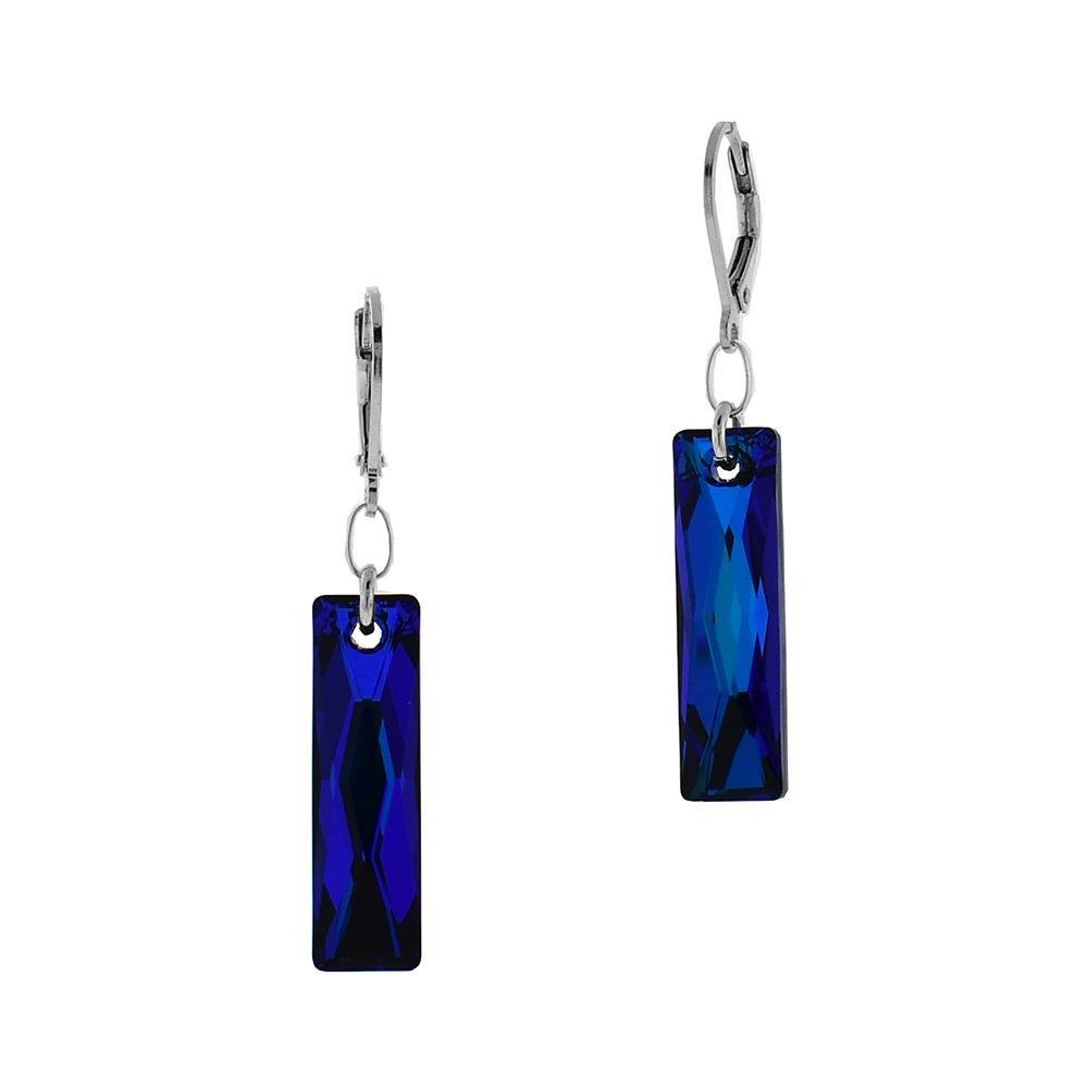 Long Baguette Crystal Earrings