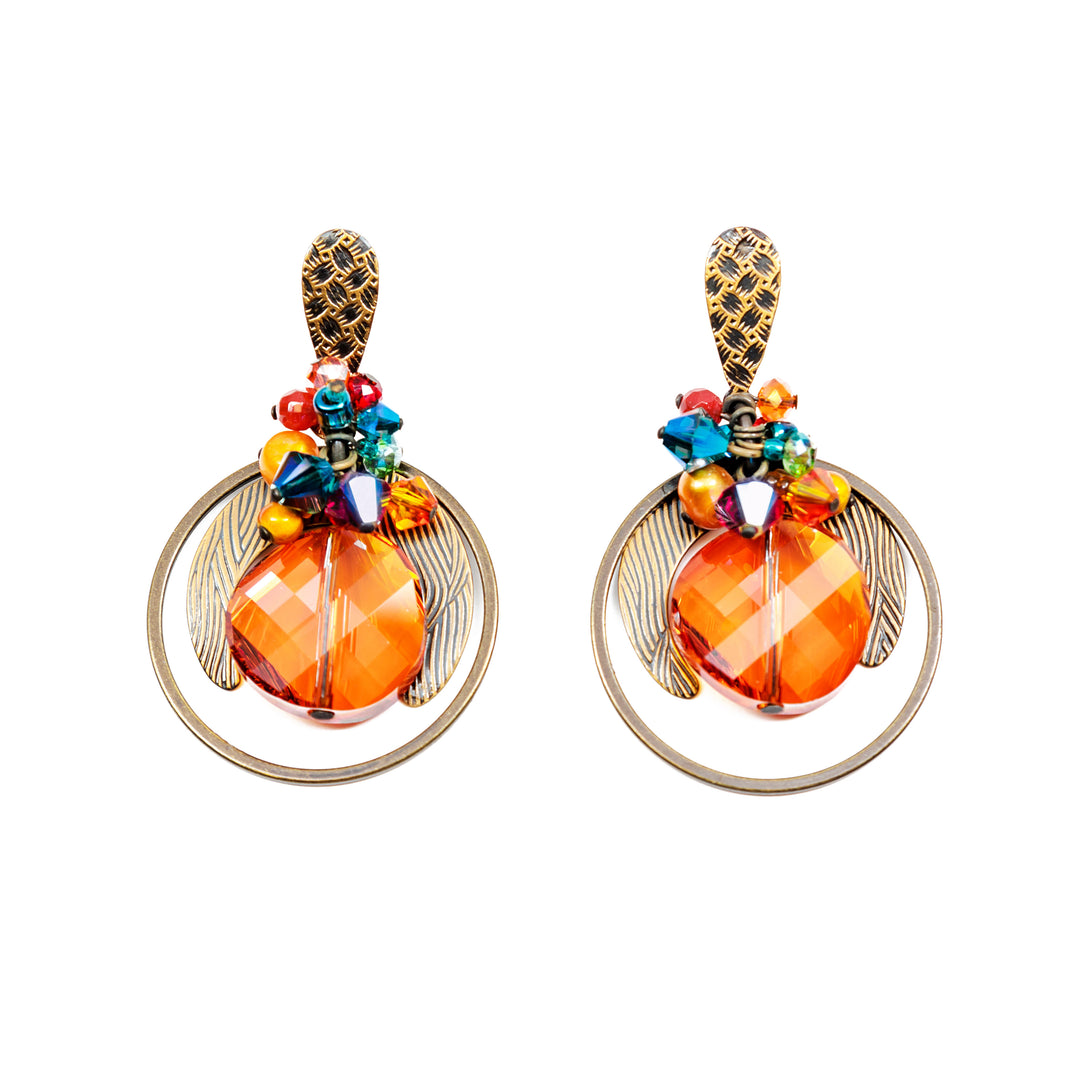 Round Galaxy Earrings hand crafted by Honica.