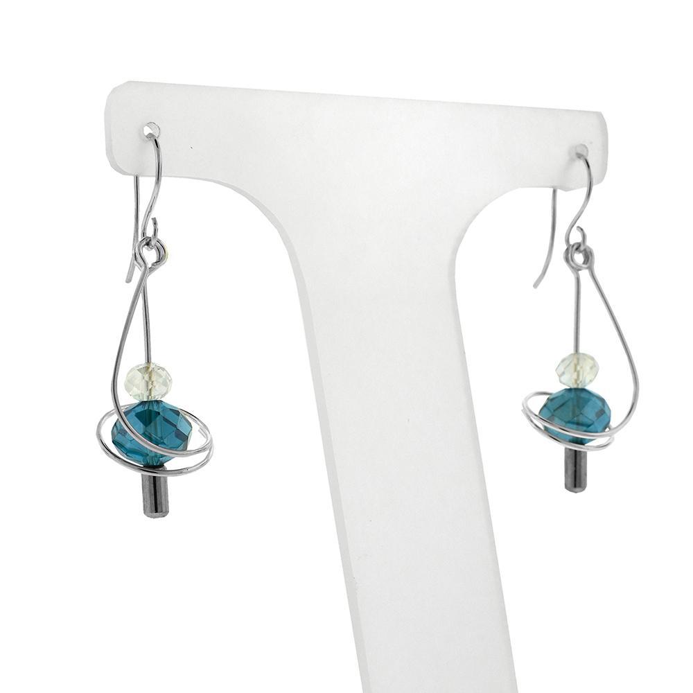 Silver Twist Crystal Earrings