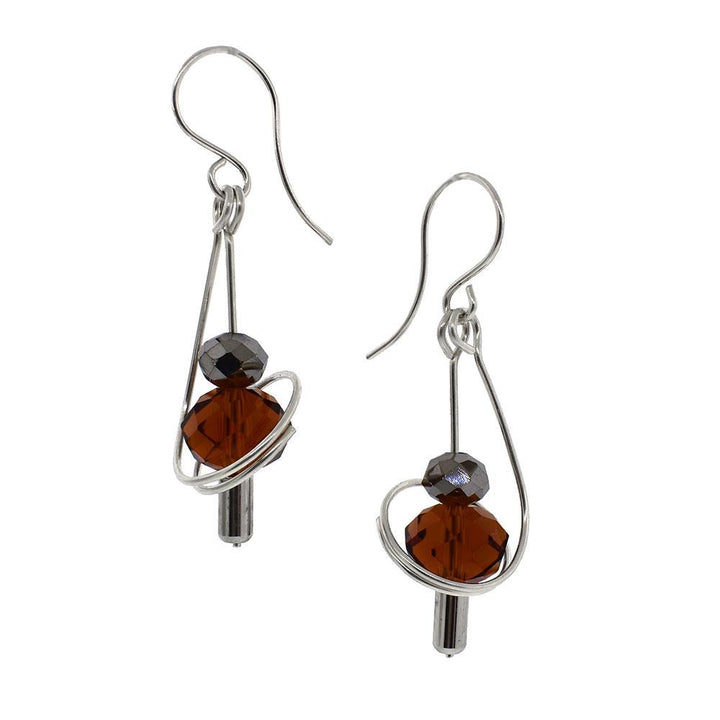 Silver Twist Crystal Earrings