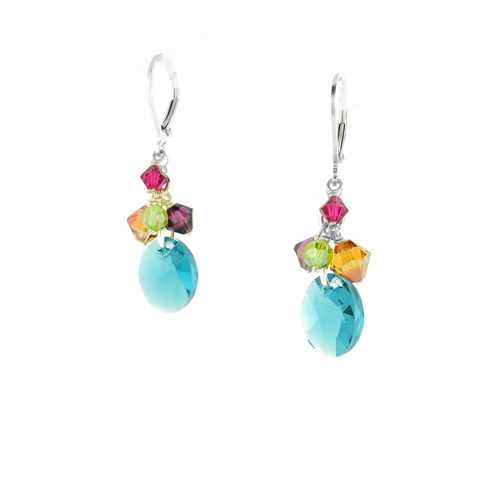 Petite Cluster Blue Swarovski Crystal Earrings