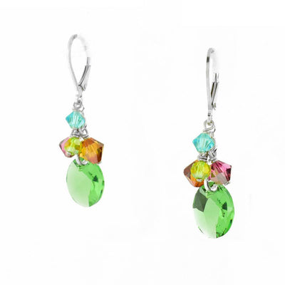 Petite Cluster Green Swarovski Crystal Earrings