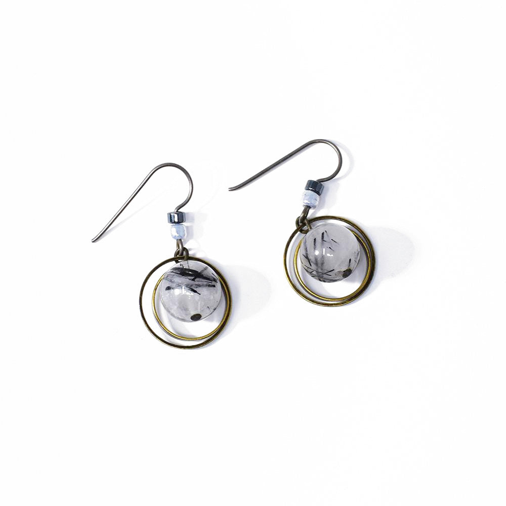 Silver Mist Orb Earrings