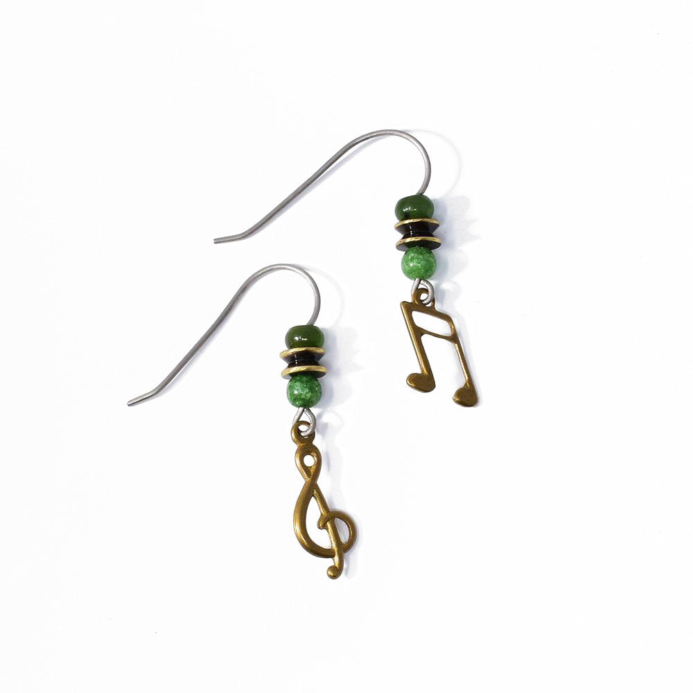 Harmony Jade Musical Note Earrings