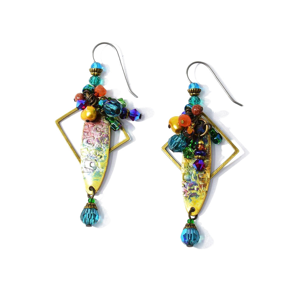 Long Galaxy Dangle Earrings