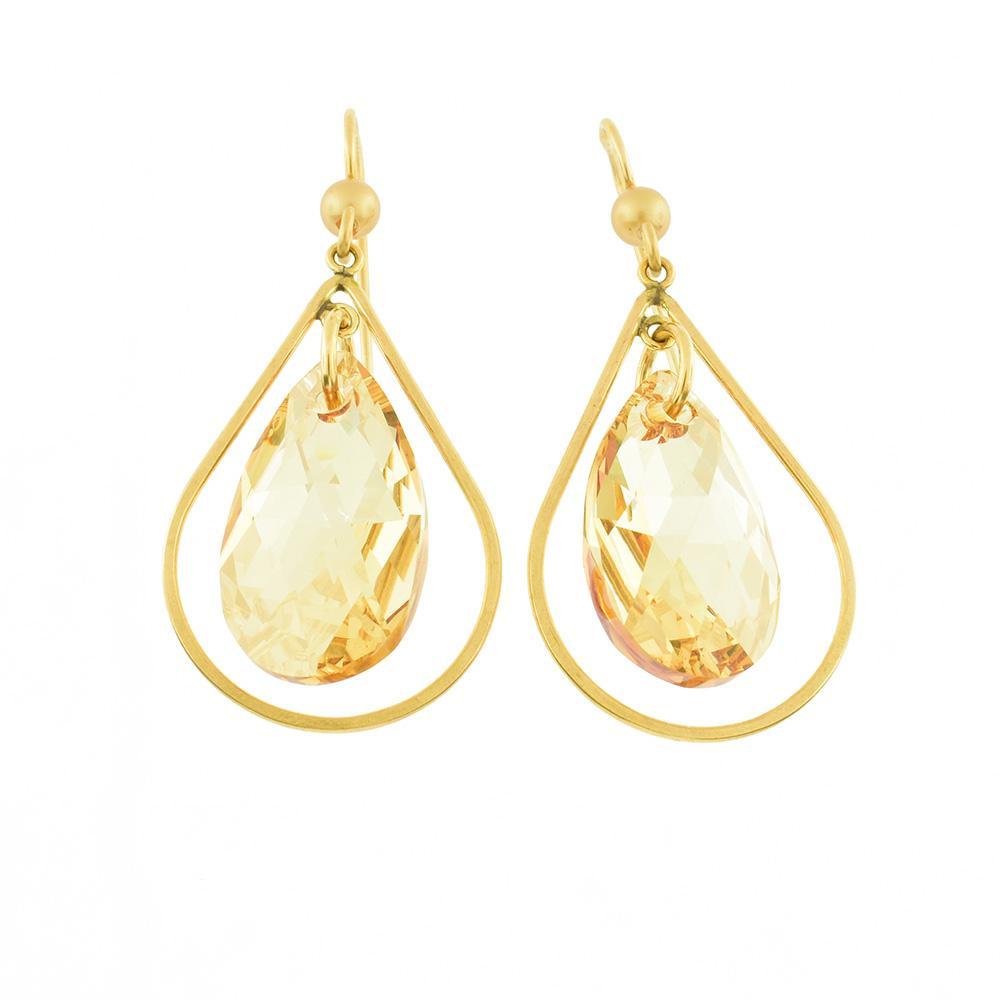 Champagne Cream Teardrop Earrings