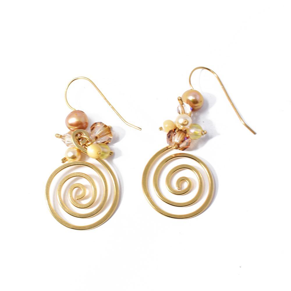 Champagne Cream Swirl Earrings
