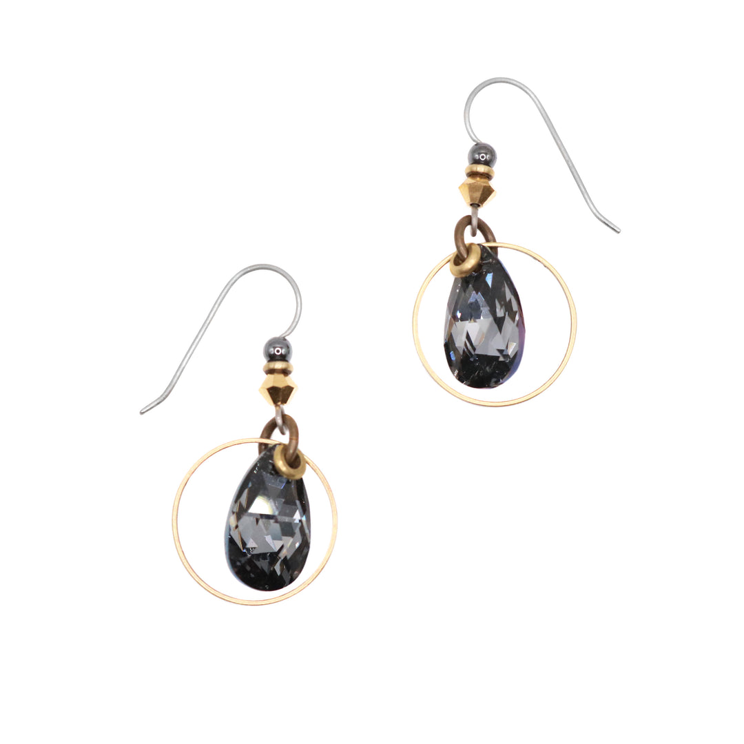 Silver Mist Teardrop Earrings hand crafted by artist Honica.