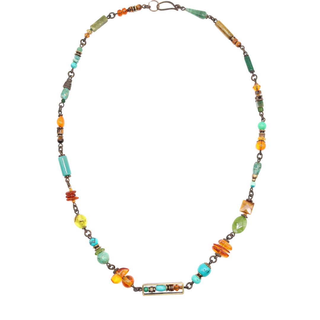 Elemental Delica Necklace hand crafted by Honica.
