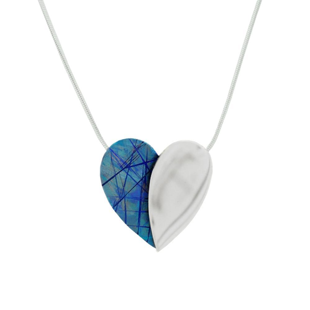 Titanium and Sterling Silver Heart Necklace