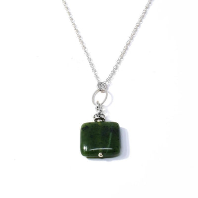 Medium Square BC Jade Dangle Necklace