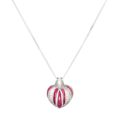 Hot Raspberry Argot Necklace is made up of sterling silver and resins