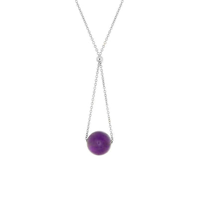 This Sterling Silver Amethyst Chandelier Necklace is hand crafted by artist Pamela Lauz. The necklace is made using sterling silver and genuine amethyst.  The necklace is 17" long and the pendant measures 1.5" x 0.5".