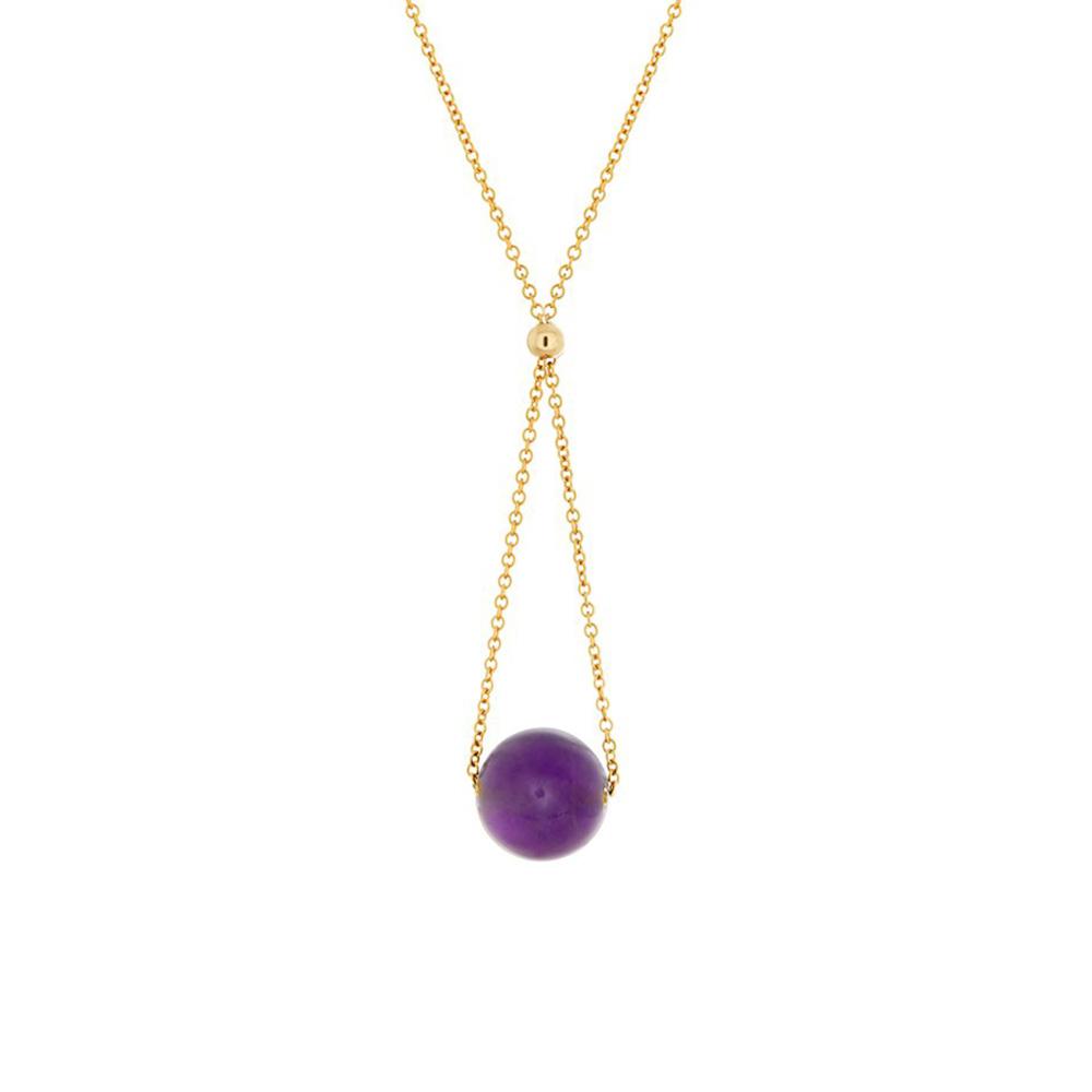 This amethyst necklace is hand crafted by artist Pamela Lauz. The necklace is made using 14k gold-filled chain and genuine amethyst. The necklace is 17" long and the pendant measures 1.5" x 0.5".