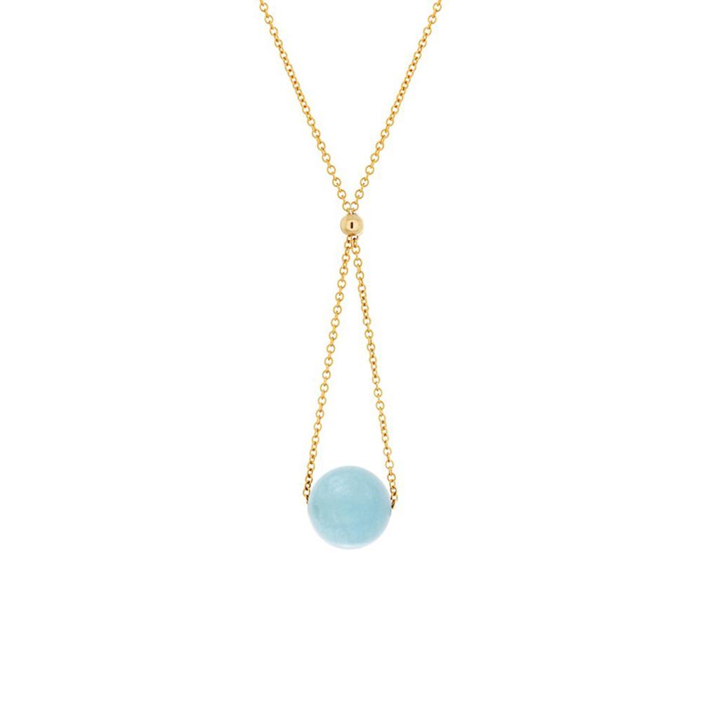 This Gold Fill Aquamarine Chandelier Necklace is hand crafted by artist Pamela Lauz. The necklace is made using 14k gold-filled chain and genuine aquamarine.  The necklace is 17" long and the pendant measures 1.5" x 0.5".