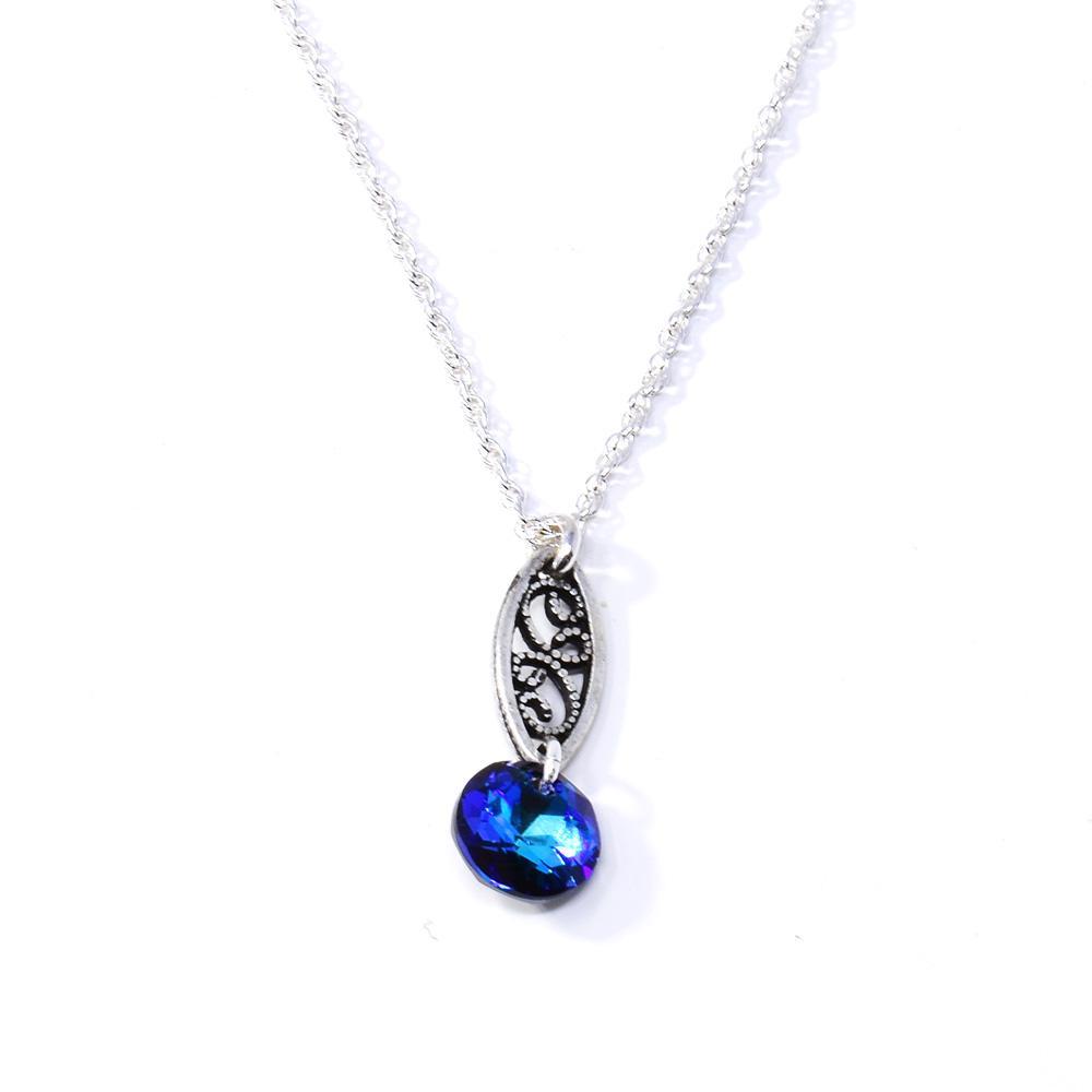 Round Swarovski Crystal with Filigree Necklace