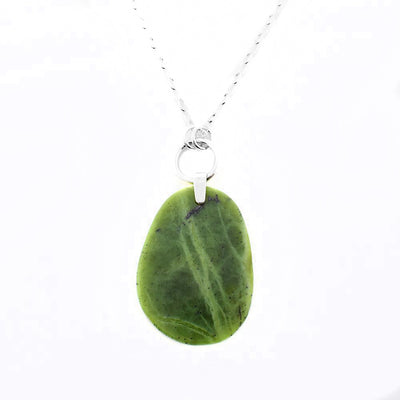 Large BC Jade Pendant with Silver Rings - Artina's Jewellery