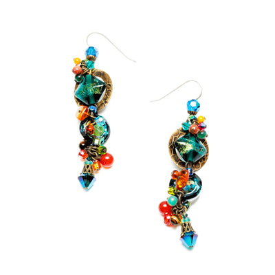 Galaxy Long Earrings hand crafted by artist Honica.
