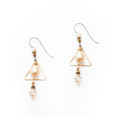 Champagne on Ice Triangle Earrings hand crafted by Honica