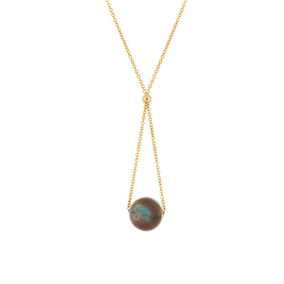 This Gold Fill Labradorite Chandelier Necklace is hand crafted by artist Pamela Lauz. The necklace is made using 14k gold-filled chain and genuine labradorite.  The necklace is 17" long and the pendant measures 1.5" x 0.5".