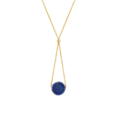 This Gold FIll Lapis Lazuli Chandelier Necklace is hand crafted by artist Pamela Lauz. The necklace is made using 14k gold-filled chain and genuine lapis lazuli. The necklace is 17" long and the pendant measures 1.5" x 0.5".
