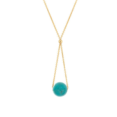 This Gold Fill Turquoise Chandelier Necklace is handcrafted by artist Pamela Lauz. The necklace is made using 14k gold-filled wire and genuine turquoise.  The necklace is 17" long and the pendant measures 1.5" x 0.5".