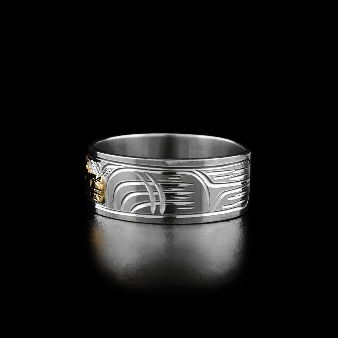 14K Gold and Sterling Silver 3/8" Bear Ring - Artina's Jewellery