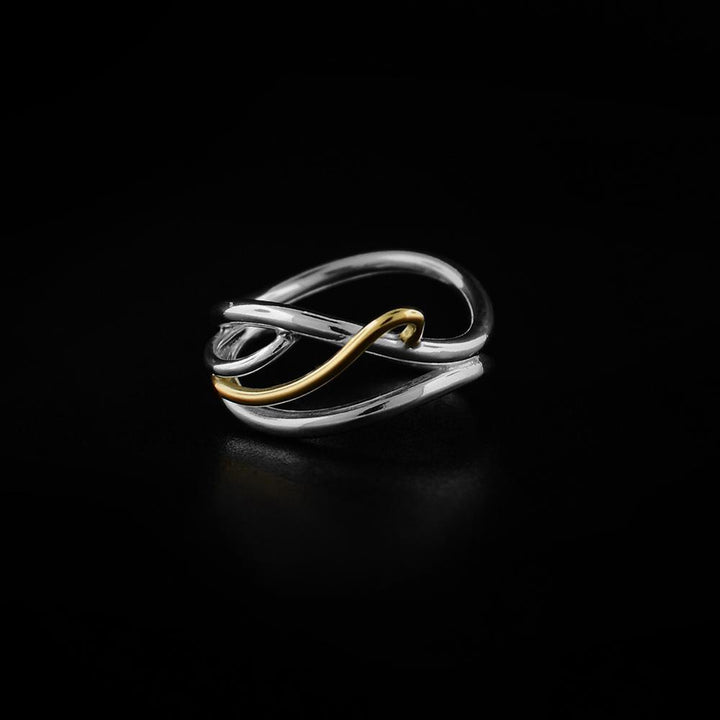 Silver & 14K Gold Flame Ring