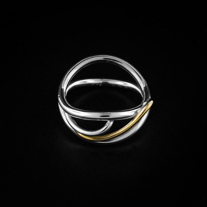 Silver & 14K Gold Flame Ring