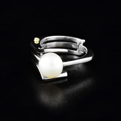 Sterling Silver and 14K Gold Pearl Ring