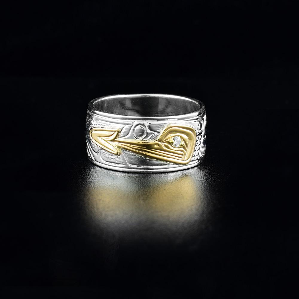 sterling silver and 14k gold hummingbird ring i