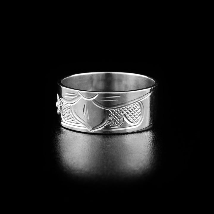 14K Gold and Sterling Silver 3/8" Hummingbird Ring - Artina's Jewellery