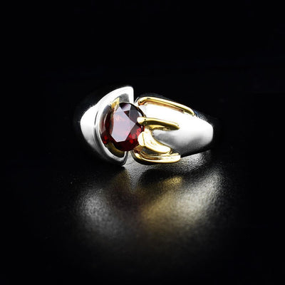 The Gothic Claw with Garnet Ring