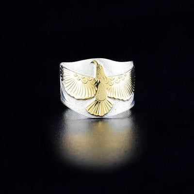 10K Gold and Sterling Silver Eagle Ring