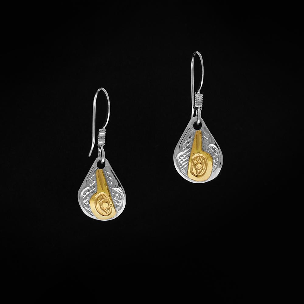 Silver and Gold Hummingbird Earrings