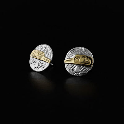 Silver and Gold Hummingbird Studs