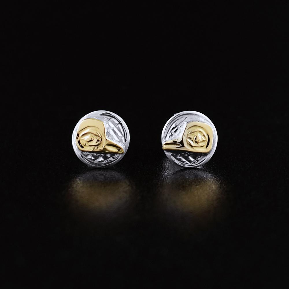 Mini Silver and Gold Hummingbird Studs