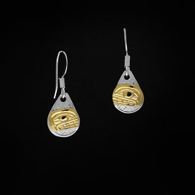 Silver and Gold Orca Earrings