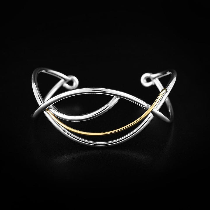 Silver & 14K Gold Flame Bracelet