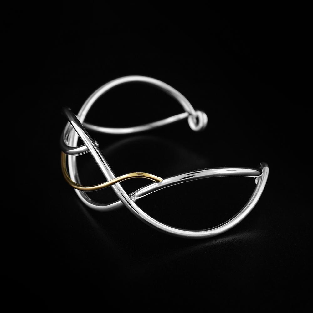 Silver & 14K Gold Flame Bracelet