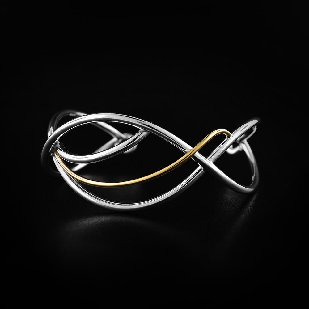 Silver & 14K Gold Flame Bracelet