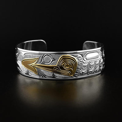 3/4" Hummingbird Silver and Gold Bracelet