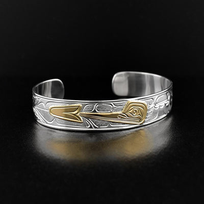 ½” Silver and Gold Hummingbird Bracelet
