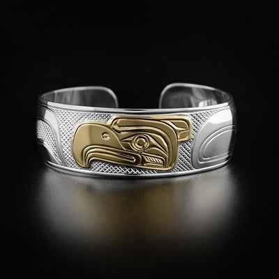 ¾” Silver and Gold Eagle Bracelet