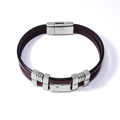 Purple Leather Double Bracelet